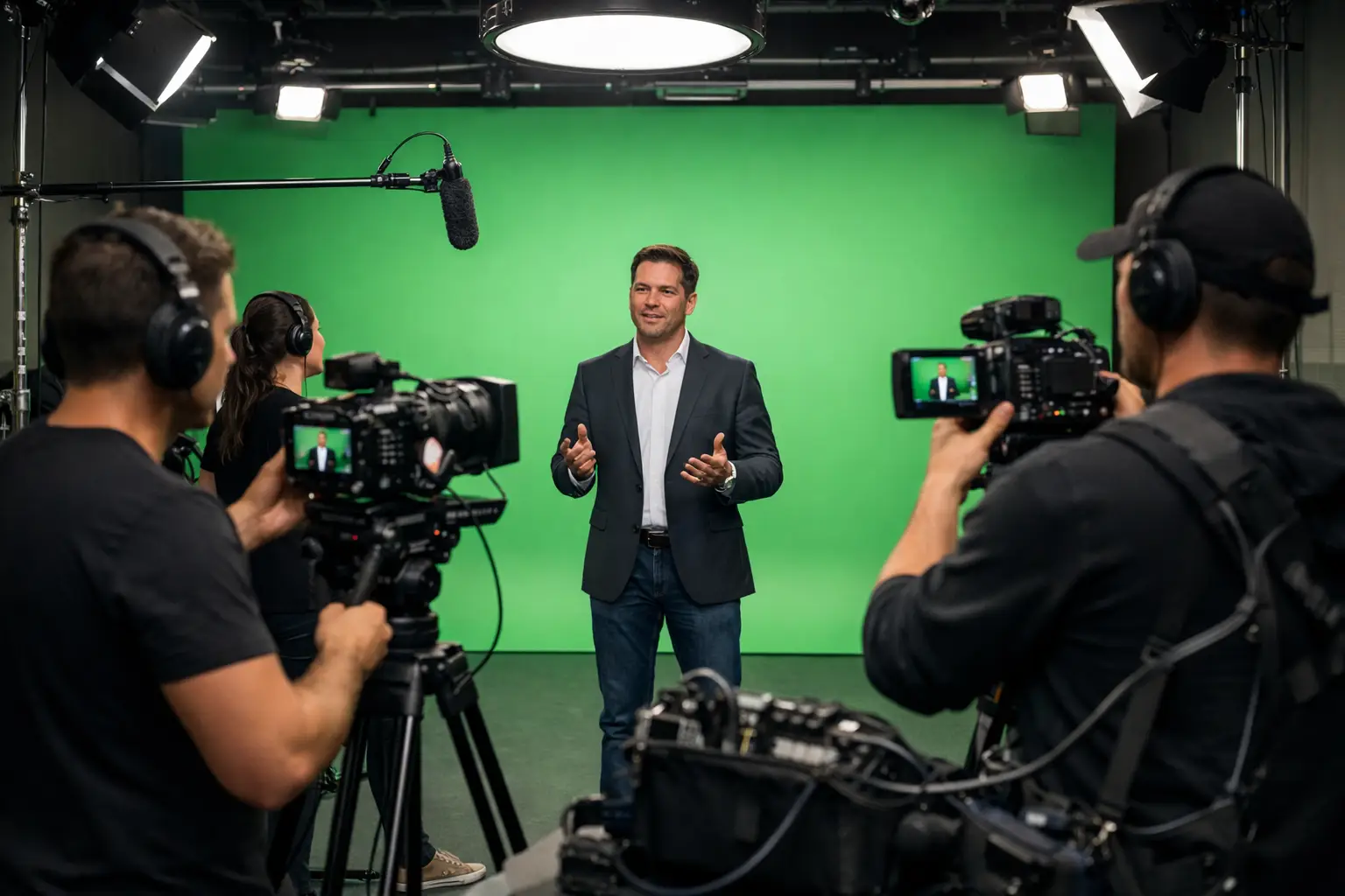 Estúdio chroma key para empresas com padrão de TV